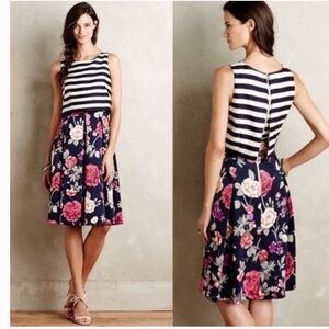 Moulinette Soeurs Striped Floral Dress